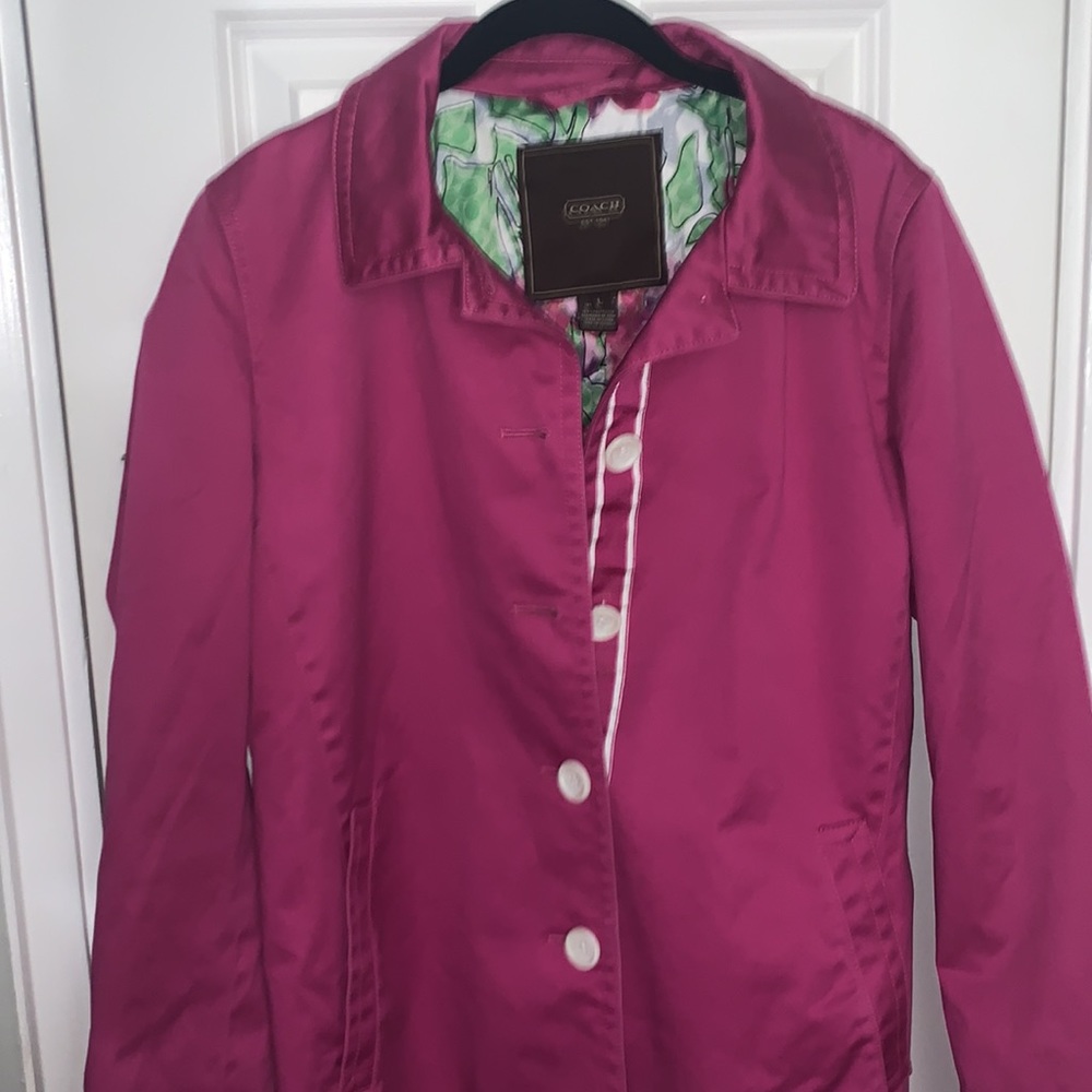 Coach Pink Trench Coat - Picture 3 of 6